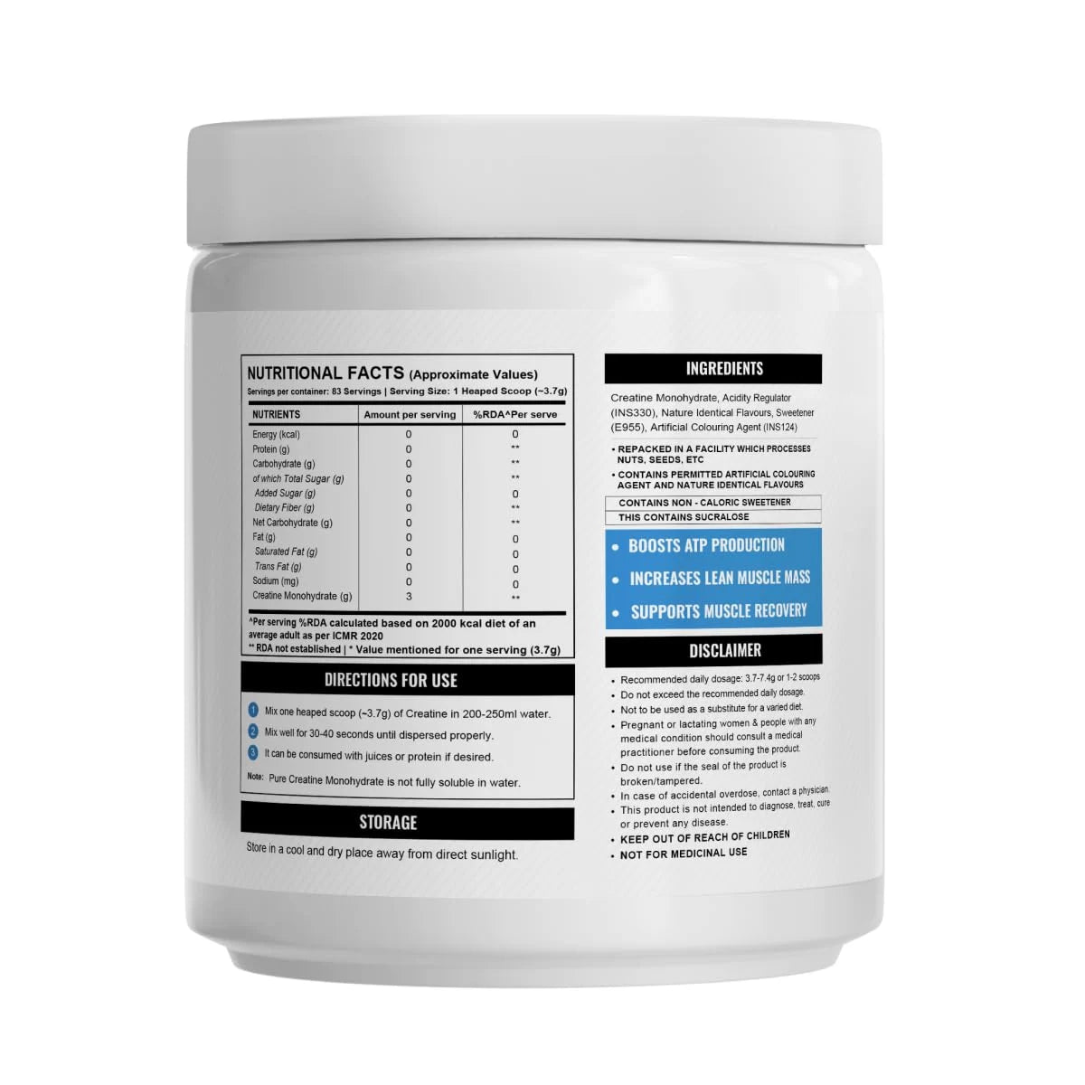 (Wellcore) - Micronised Creatine Monohydrate - 307 gm (0.67 Lb), Fruit Fusion